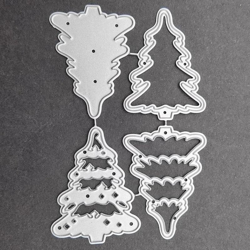 hinana 4pcs/Set Christmas Tree Metal Die Cuts,Merry Christmas Tree Cutting Dies Cut Stencils for DIY Scrapbooking Photo Decorative Embossing Paper Dies for Scrapbooking Card Making - Image 4
